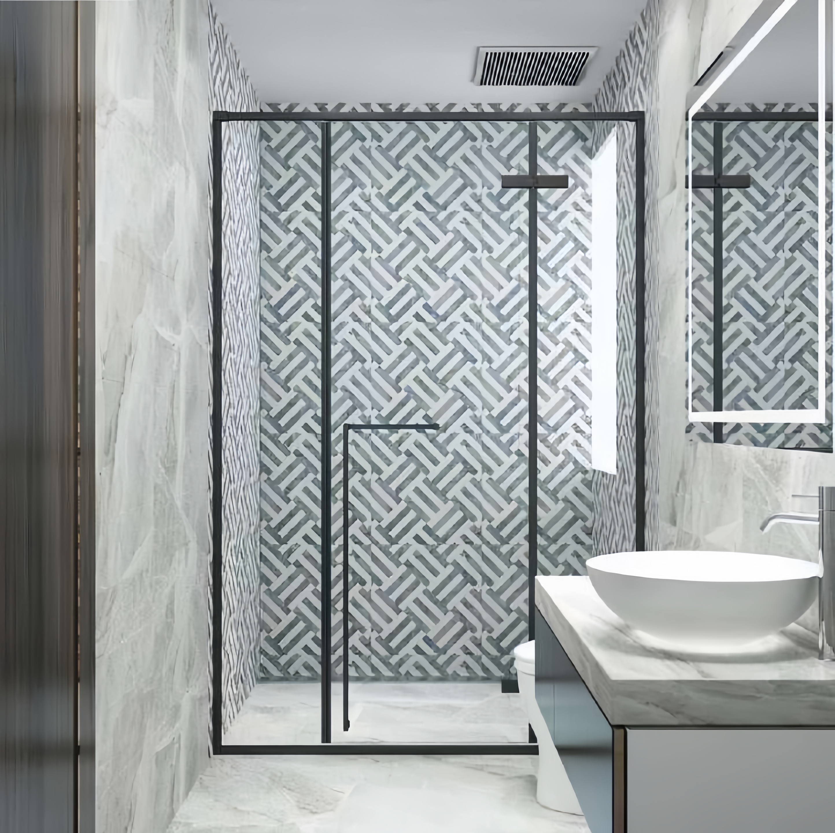 PHÒNG TẮM KÍNH CAO CẤP 180° CỬA MỞ - NHẬP KHẨU